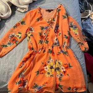 Light weight one piece floral romper